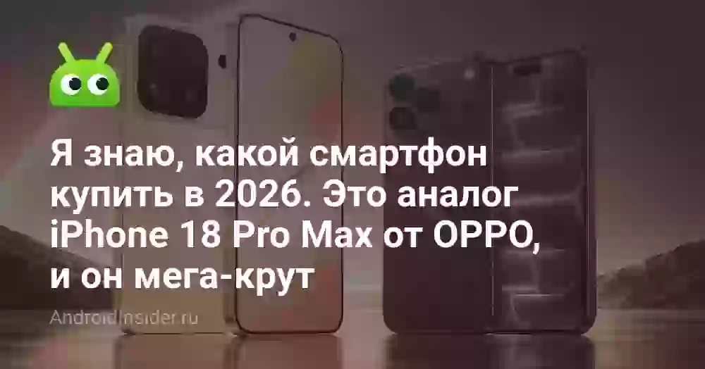 Я знаю, какой смартфон купить в 2026. Это аналог iPhone 18 Pro Max от OPPO, и он мега-крут