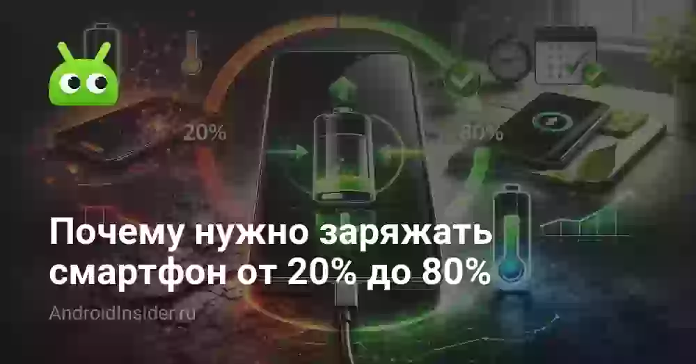 Почему нужно заряжать смартфон от 20% до 80%